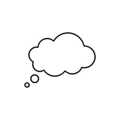 Trendy think bubble in flat style. Cloud line art. vector illustration