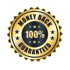 100% Money back Guaranteed, trust badge vector design, money back logo design, money back guaranteed