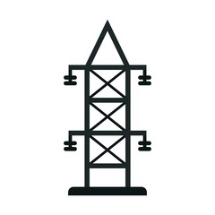 Electric tower icon flat isolated vector
