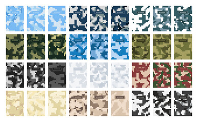 Collection military and army camouflage abstract cover notebook