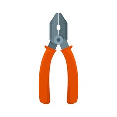 Technical electric pliers icon flat isolated vector