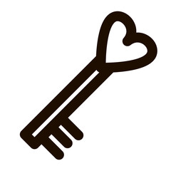 Key with heart. Vector icon