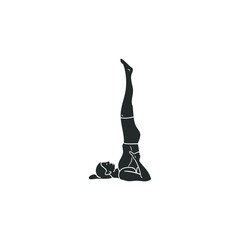 Yoga Posture Icon Silhouette Illustration. Meditation Sport Vector Graphic Pictogram Symbol Clip Art. Doodle Sketch Black Sign.