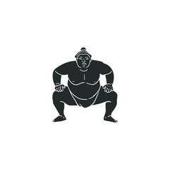 Sumo Icon Silhouette Illustration. Power Sport Vector Graphic Pictogram Symbol Clip Art. Doodle Sketch Black Sign.