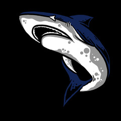 black background with shark cartoon illustration, for anything and free
