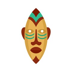 African mask icon flat isolated vector