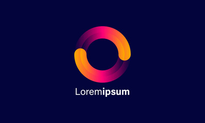 Letter O colorful gradient Logo design. O Letter Design Vector template elements
