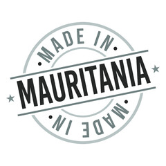 Made in Mauritania Quality Original Stamp Design Vector Art Tourism Souvenir Round Seal national product badge.