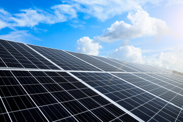 Smooth solar panels and beautiful sky landscape in China
