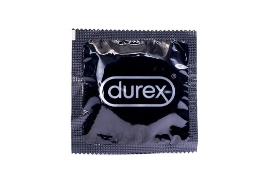 Tyumen, Russia-April 26, 2021: Condoms Durex on a white background. Safe sex. Health ad safety in sex life.