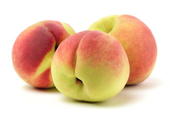 ripe peach on white background 