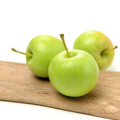 Green apples isolated on white background
