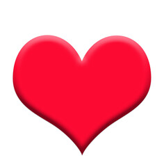 Rotes Herz vor weißem Hintergrund, 3D-Illustration