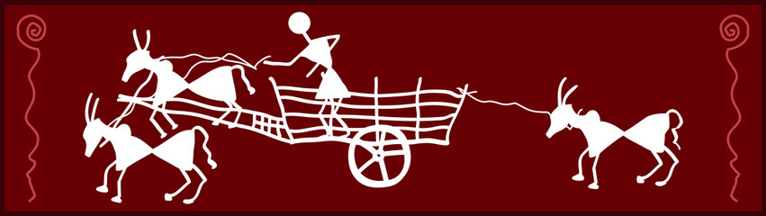 Folk, Tribal Design, Motif, Wall Painting