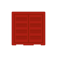 Obraz premium Shipping cargo container icon flat isolated vector