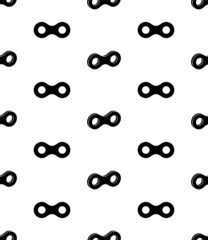 Bike Chain Icon Seamless Pattern, Drive Wheel Roller Chain