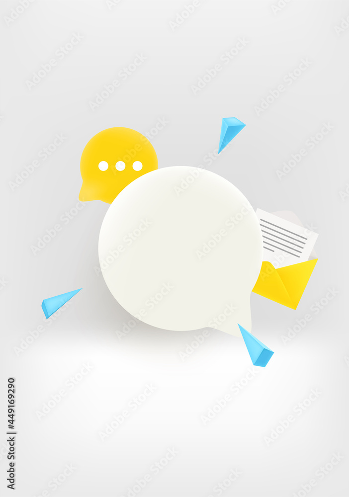 Poster communication concept. speech cloud with copy space