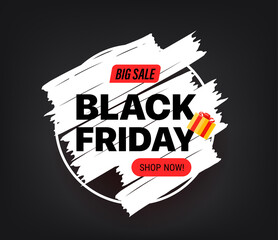 Black friday big sale vector banner with frame