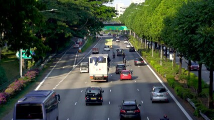 SINGAPORE, SINGAPORE - Jul 22, 2021: A view of a road with cars in Tao Payoh, Singapore