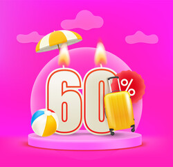 Summer season sale discount. 60 percent sale
