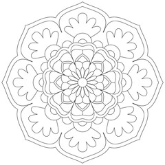 Leaf Flower Petal Coloring Mandala Art Simple Graphic Shape Vector Floral Oriental Outline Vintage Decorative Elements Pattern Illustration Islam Arabic Indian Turkish Mystic Religion Morals Lotus