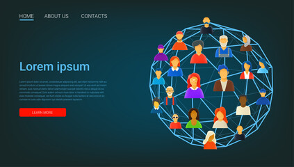 Social media communication. Web banner template