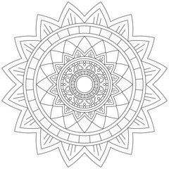 Leaf Flower Petal Coloring Mandala Art Simple Graphic Shape Vector Floral Oriental Outline Vintage Decorative Elements Pattern Illustration Islam Arabic Indian Turkish Mystic Religion Morals Lotus