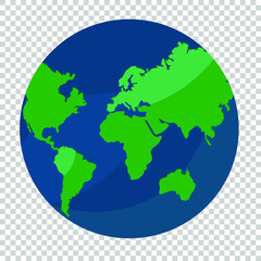 Vector planet earth icon. Flat planet earth icon.Background