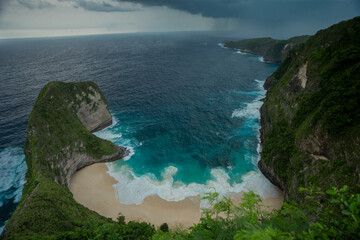 Kelingking Beach on Nusa Penida Island, Bali, Indonesia. 23 March 2019