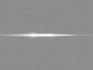 Horizontal light rays, flash white horizontal line