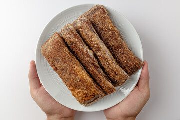 Buckwheat pancake on a white background