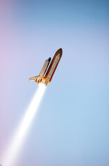 Dramatic rocket launch.  The elements of this image furnished by NASA.