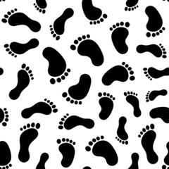 Seamless pattern with footprint. Vector illustration.
