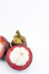 closeup view of tropical Mangosteen fruit