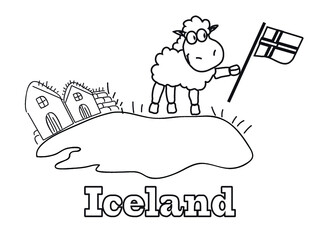 Owca Islandia  - obrazy, fototapety, plakaty