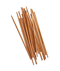 Group of wooden chopstick on white background