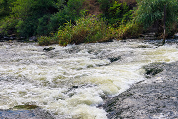 Rapids on the Inhulets river in Kryvyi Rih, Ukraine