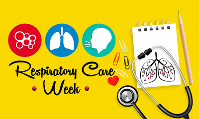 Respiratory care
 week is observed every year in October to raise awareness for improving lung health. Vector illustration