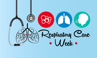 Respiratory care
 week is observed every year in October to raise awareness for improving lung health. Vector illustration