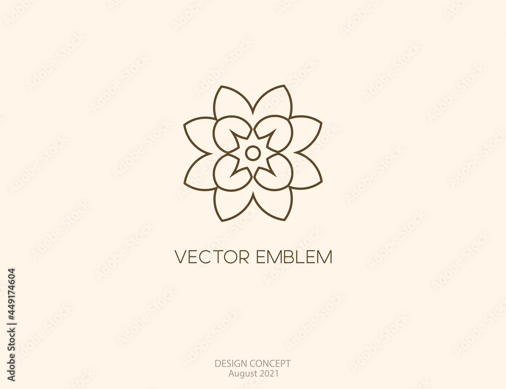 Poster abstract floral design element. minimal concept design for identity and symbol.