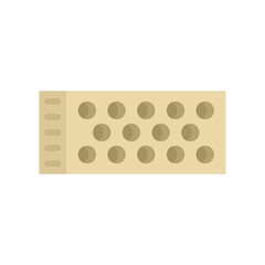 Brick cement icon flat isolated vector