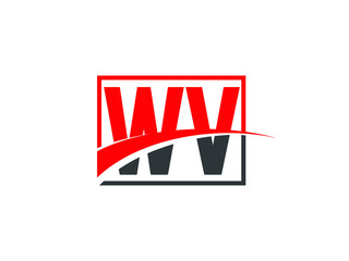 W V, WV Letter Logo Design