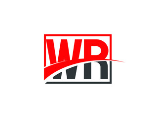 W R, WR Letter Logo Design