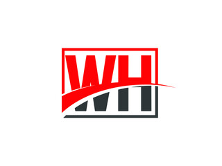 W H, WH Letter Logo Design