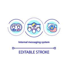 Internal messaging system concept icon. Private forum for business communication. Messaging software abstract idea thin line illustration. Vector isolated outline color drawing. Editable stroke