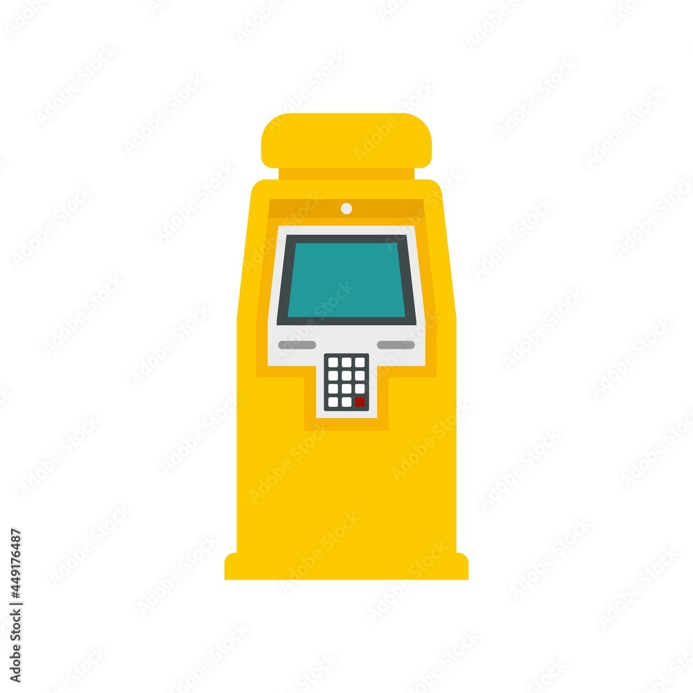 Sticker atm machine icon flat isolated vector