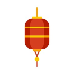 Obraz premium Paper chinese lantern icon flat isolated vector
