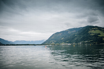 Aerial view of the mountains from Kaprun Austria.