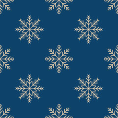 Fototapeta na wymiar Christmas seamless pattern with snowflakes. Vector seamless pattern with Christmas elements for background. Perfect for winter holidays, New Year, greeting cards. Christmas seamless pattern