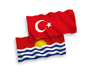 Flags of Turkey and Republic of Kiribati on a white background